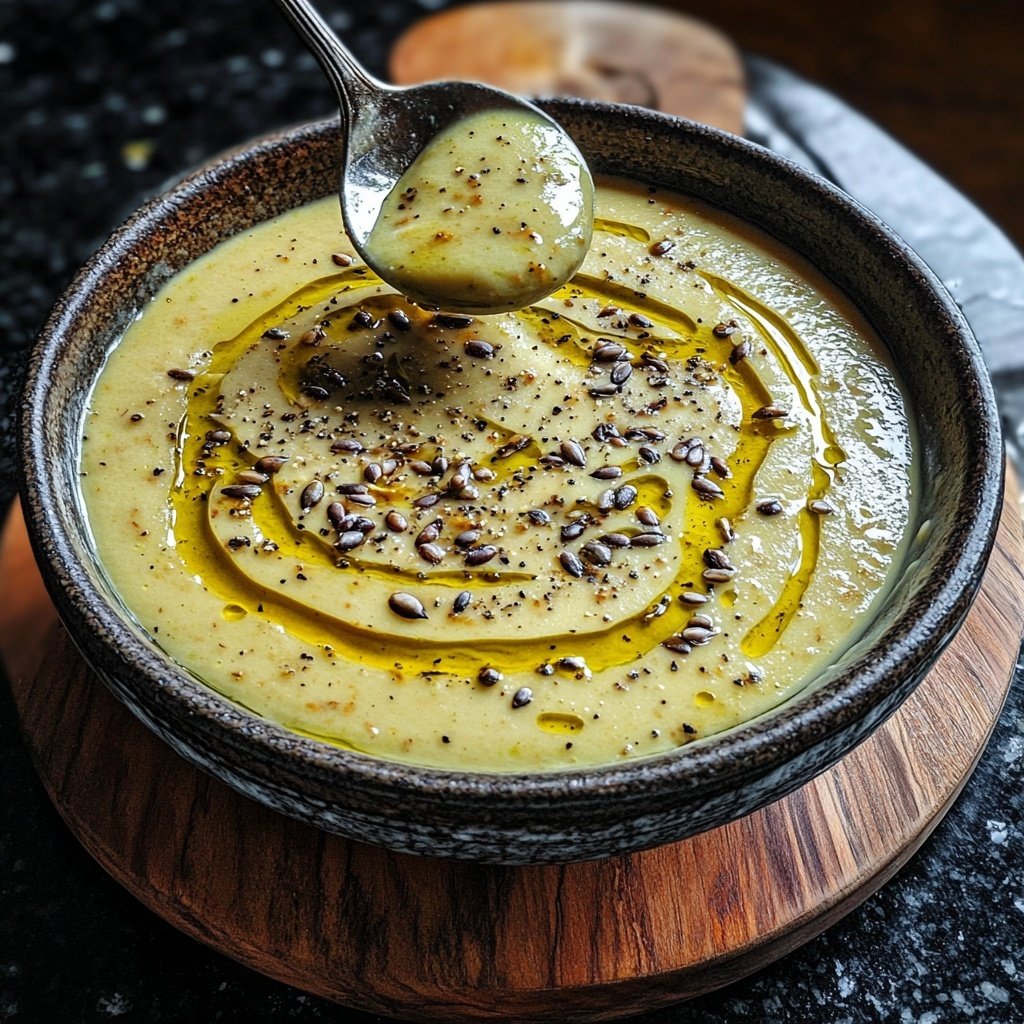 Cremige Kürbissuppe mit Zucchini