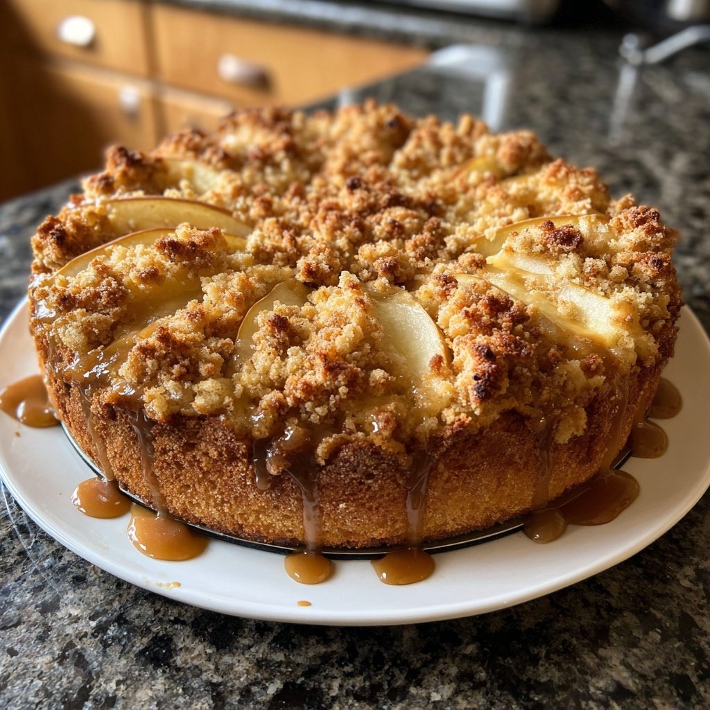 Kuchen mit Birnen und Streuseln