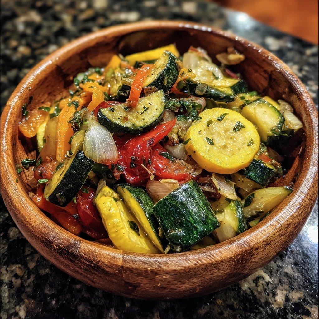 Gemüsepfanne mit Zucchini und Knoblauch