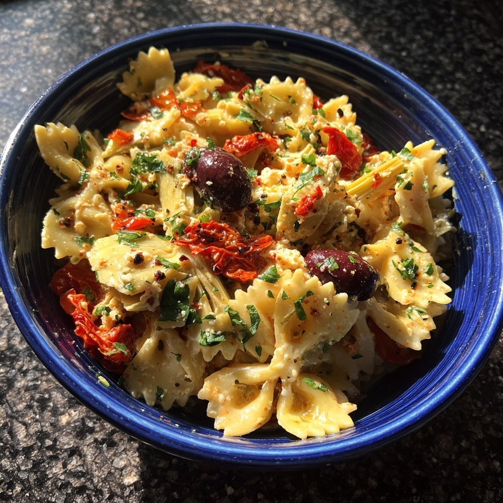Nudelsalat Mediterran Mit Artischocken