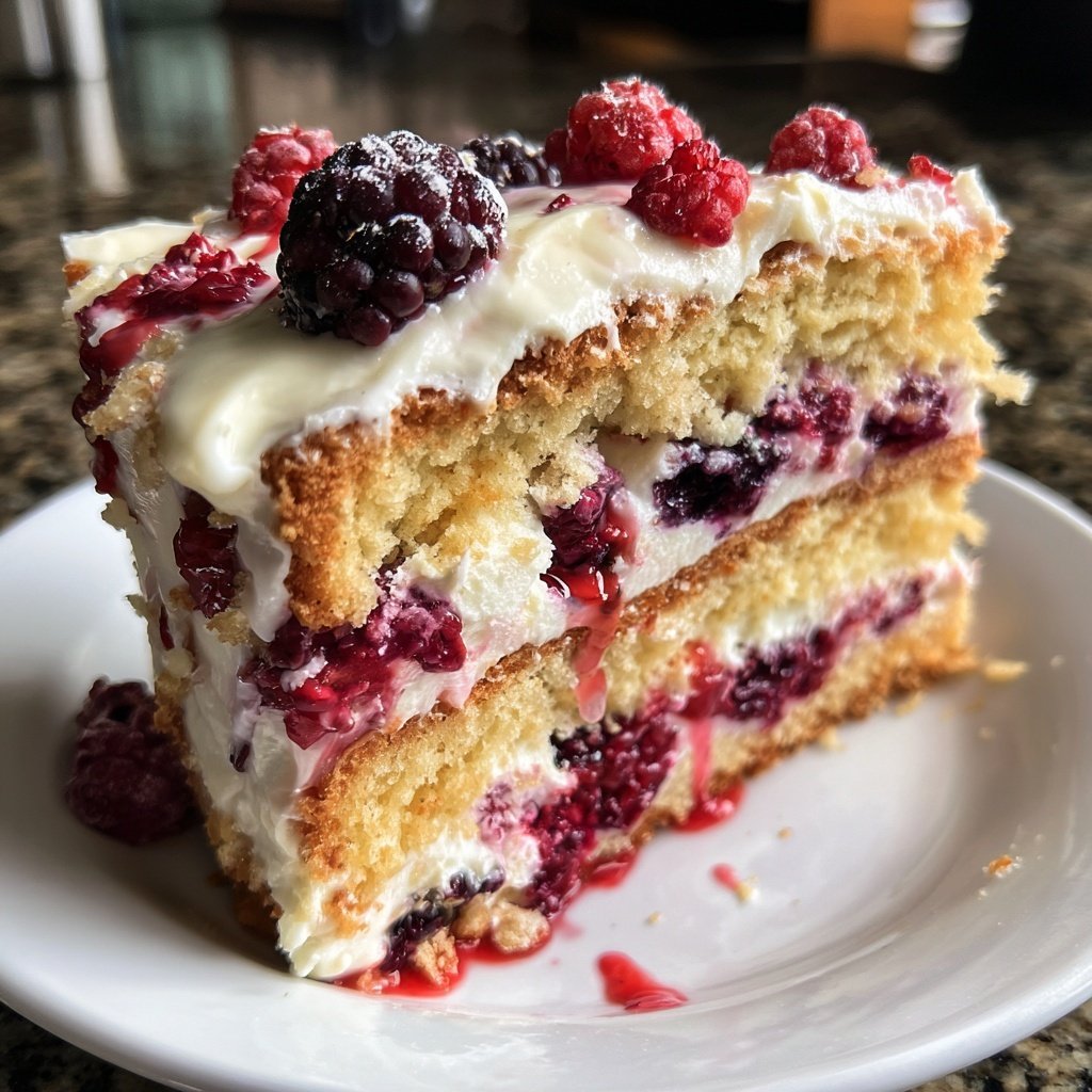 Geburtstagskuchen mit Beerenfüllung