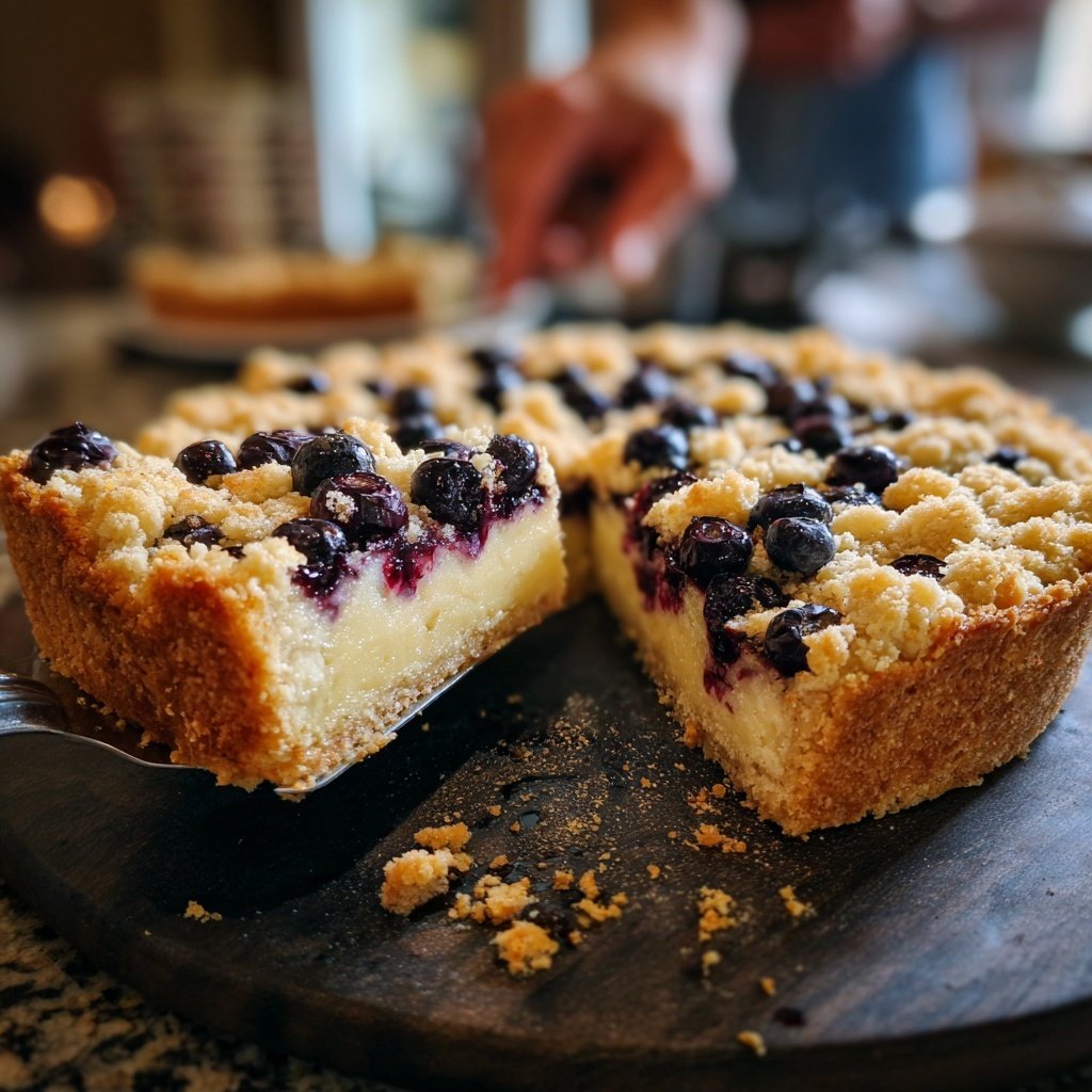 Streuselkuchen Mit Heidelbeeren Und Vanille