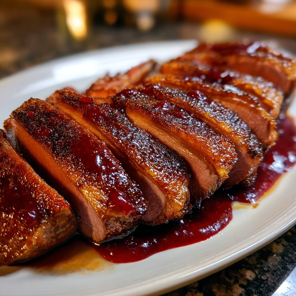 Entenbrust mit Himbeerreduktion