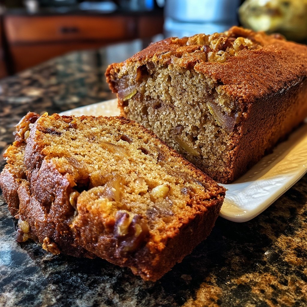 Bananenbrot mit Apfelstücken