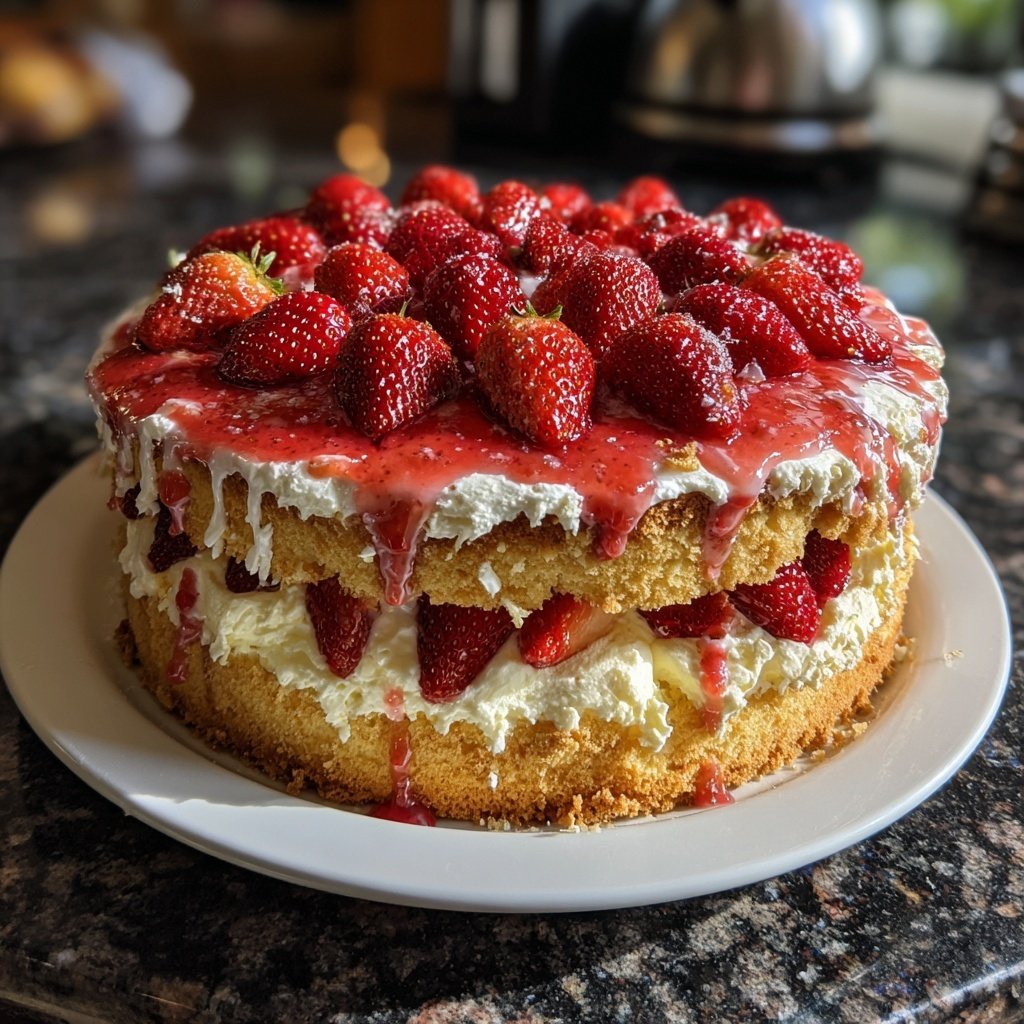Saftiger Erdbeerkuchen Mit Vanillecreme