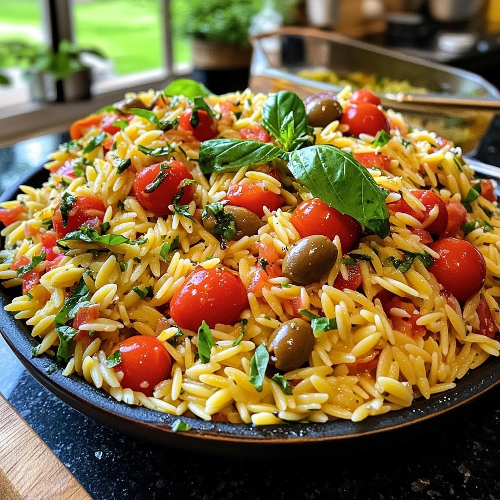 Italienischer Orzo Nudelsalat